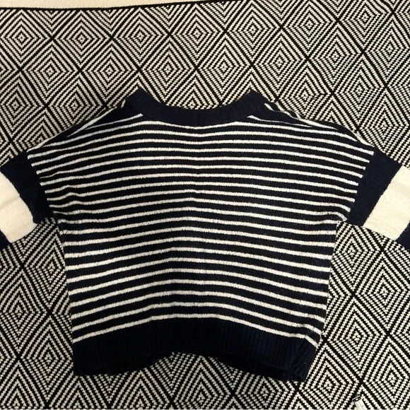 Madewell Navy and White Striped Button-Front Cardigan - Picture 8 of 9